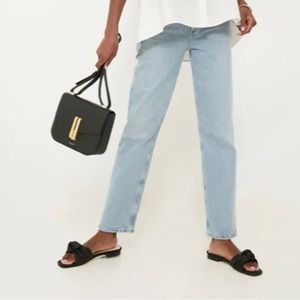 Tuckernuck Black Raffia Brit Sandals Shoes Flats Slip-On Square Toe Knotted 7.5